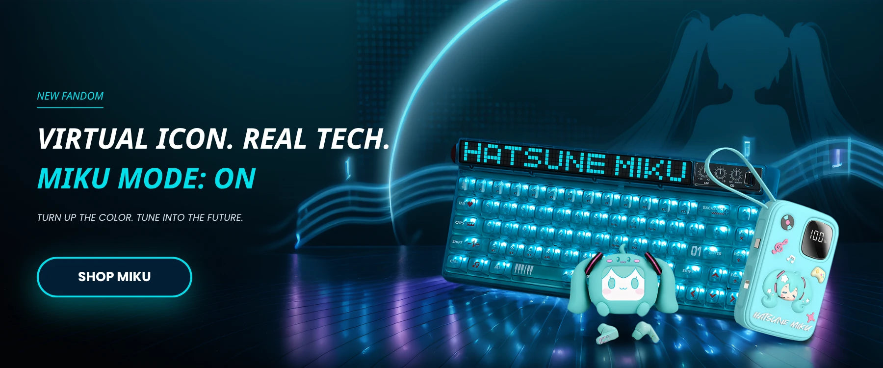 Hatsune Miku fandom tech and lifestyle collection at Risenty