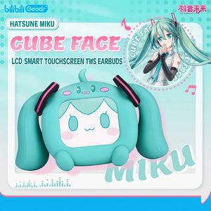 Hatsune Miku CUBE FACE touchscreen earbuds and charging case