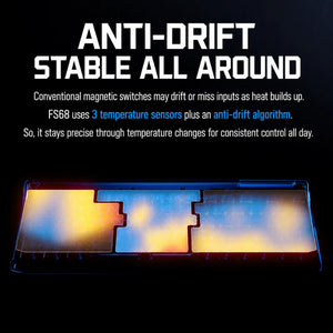 Anti-drift magnetic sensing on the Flydigi FS68 gaming keyboard
