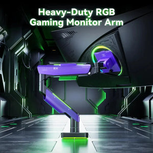 HumaneX T18-1E heavy-duty purple RGB monitor arm