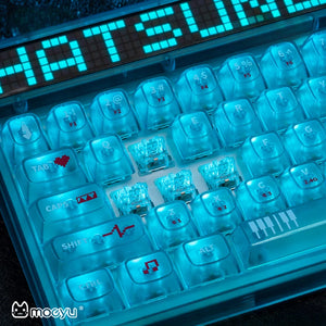 Hatsune Miku keycaps and 325-LED smart display on the mechanical keyboard