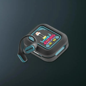 Black and cyan One Piece Brook World Tour open-ear earphones