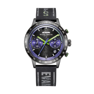 Welly Merck Evangelion Youth quartz chronograph watch in EVA-01 purple