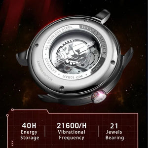 Automatic mechanical movement inside the Gundam Zaku watch
