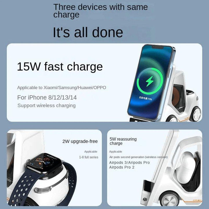 15W 3-in-1 Wireless Fast Charge Desktop Bracket - Risenty Store