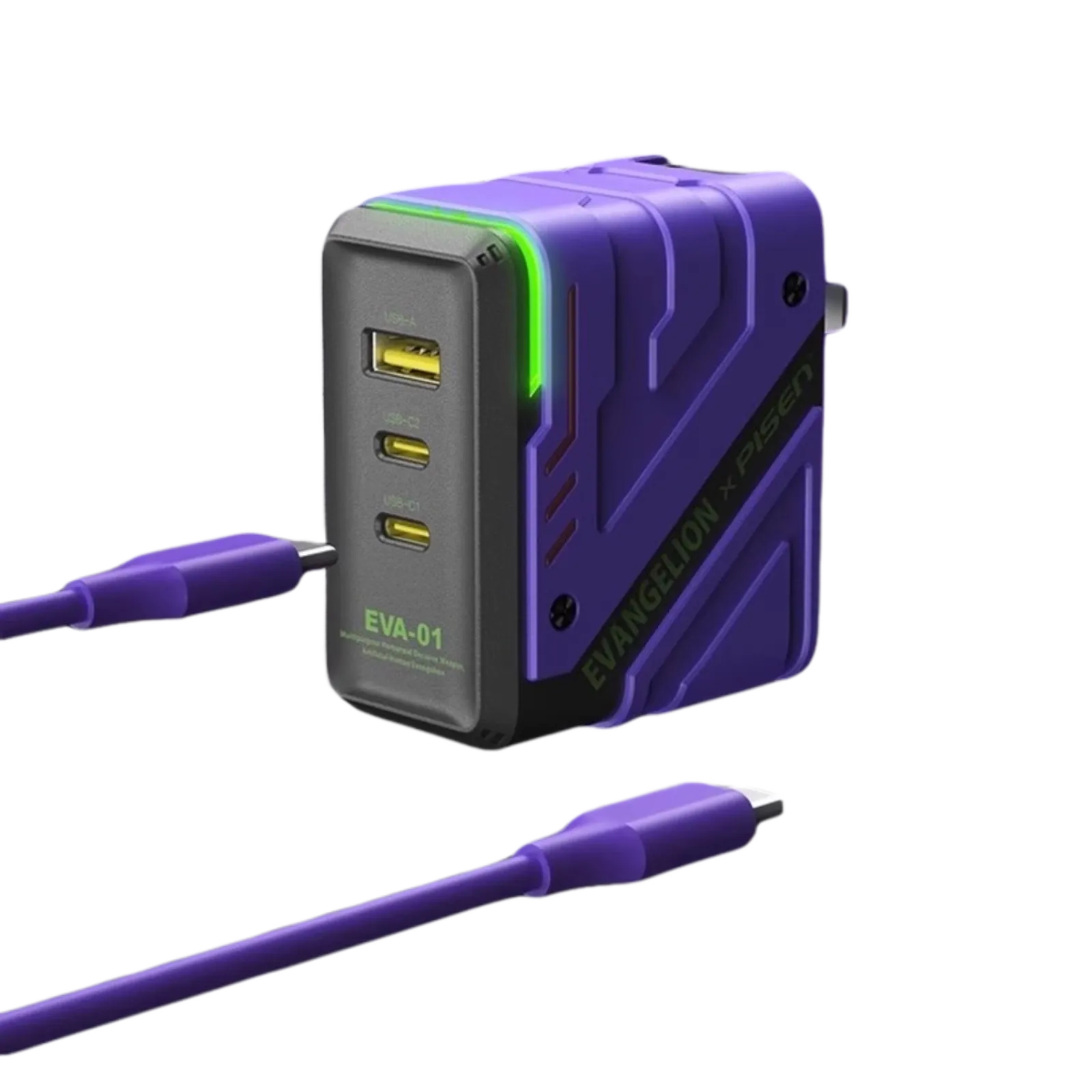 PISEN x Evangelion 65W Caricatore Rapido Mecha a 3 Porte GaN