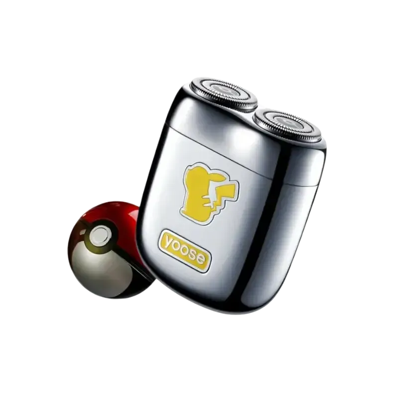 Yoose Pikachu foil shaver with red Pokéball travel case, Pokémon limited edition