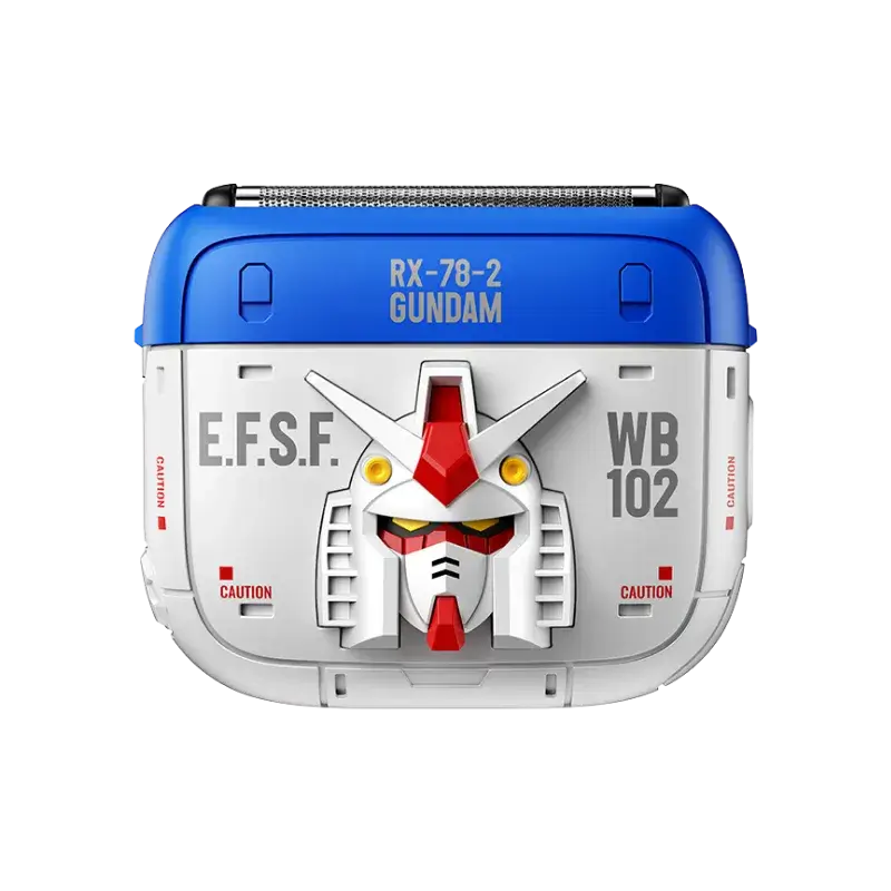 Yoose × Gundam RX-78-2 Electric Shaver front view – Gundam head design
