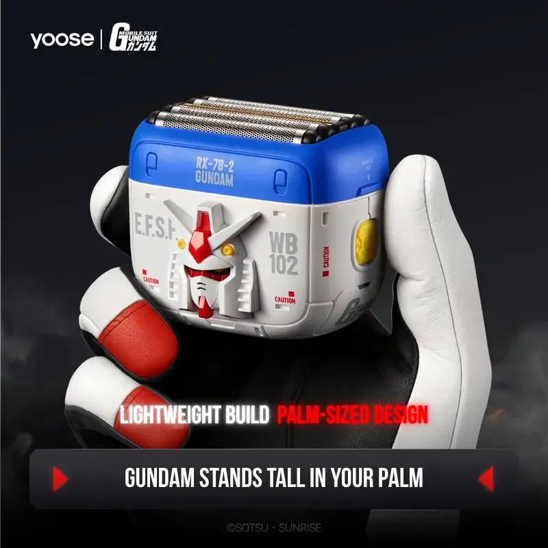 Palm-sized Yoose × Gundam RX-78-2 Electric Shaver lightweight design
