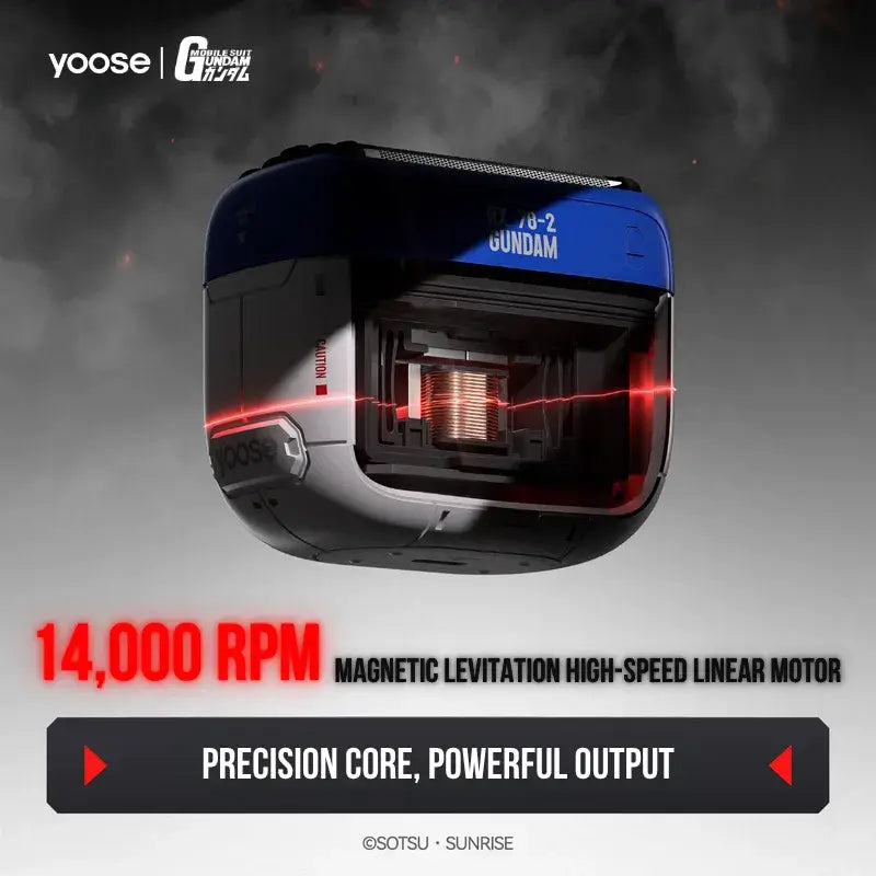 Yoose × Gundam Shaver magnetic levitation high-speed linear motor – 14,000 RPM