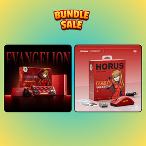 Asuka EVA-02 gaming bundle with Evangelion keyboard and HORUS mouse gift boxes