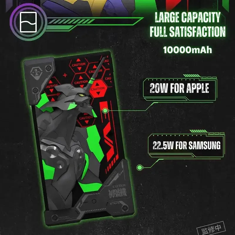 EVA-01 power bank with 10000mAh capacity and fast-charging output