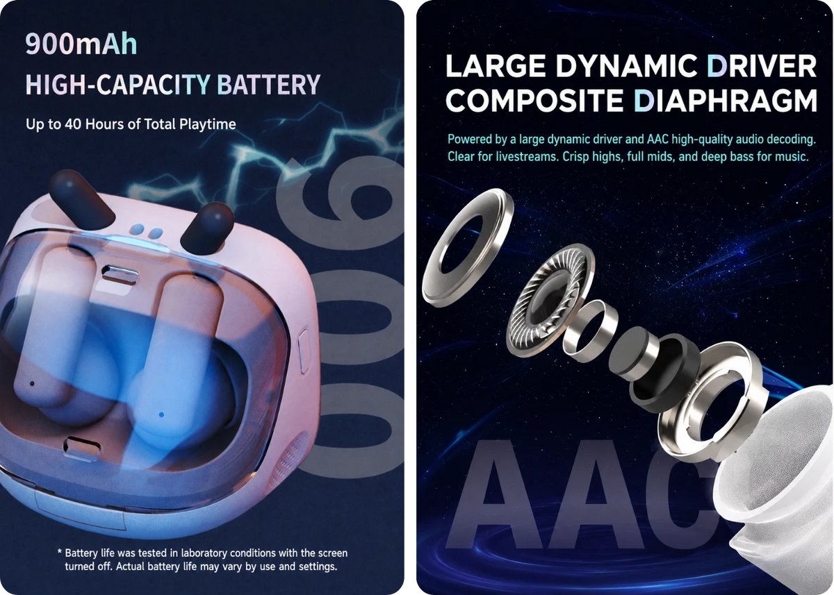 Hatsune Miku earbuds with 900mAh charging case and large dynamic drivers