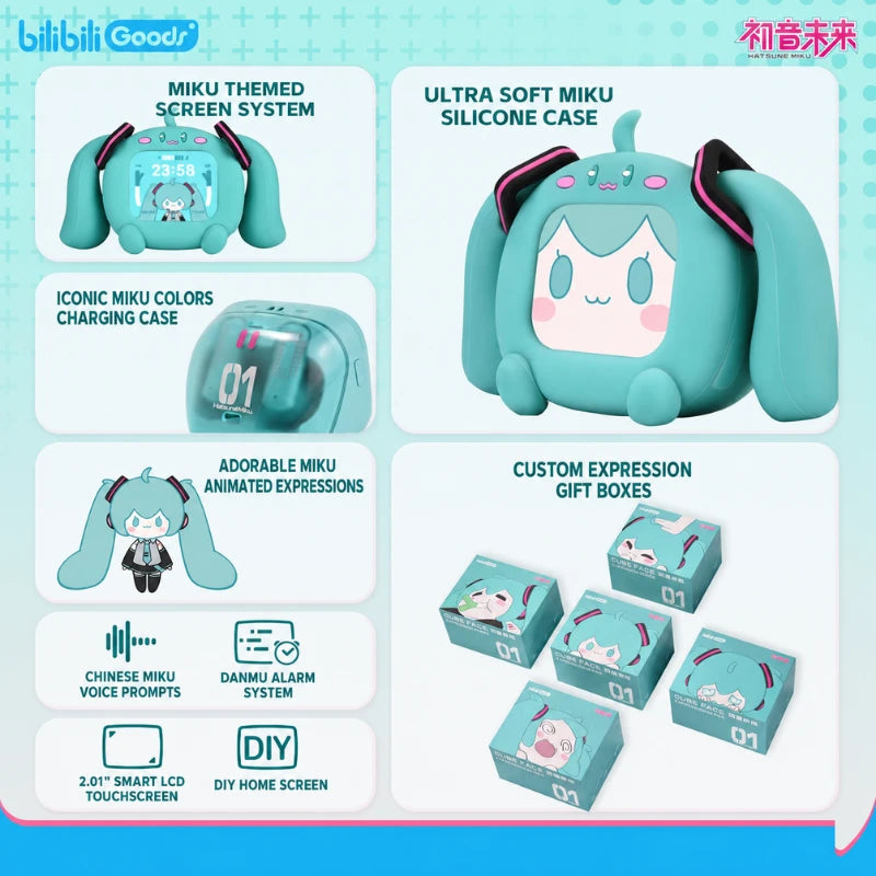 Hatsune Miku CUBE FACE earbuds colors touchscreen themes and gift boxes
