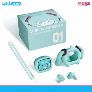 Hatsune Miku CUBE FACE earbuds package contents and accessories