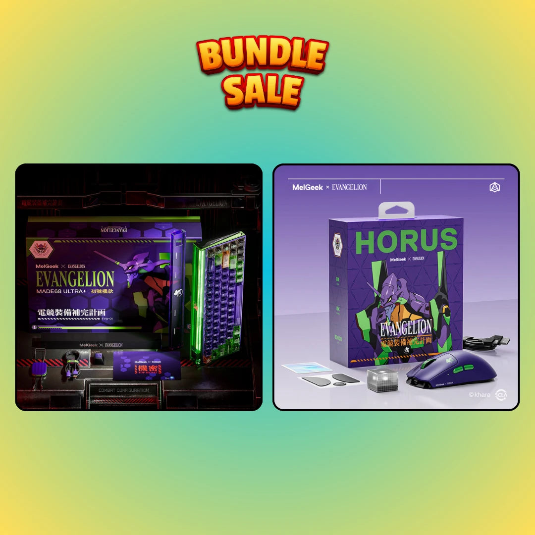 EVA-01 gaming bundle with Evangelion keyboard and HORUS mouse gift boxes