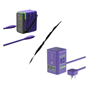 Neon Genesis Evangelion Charging Station bundle with PISEN EVA-01 and EVA-02 chargers