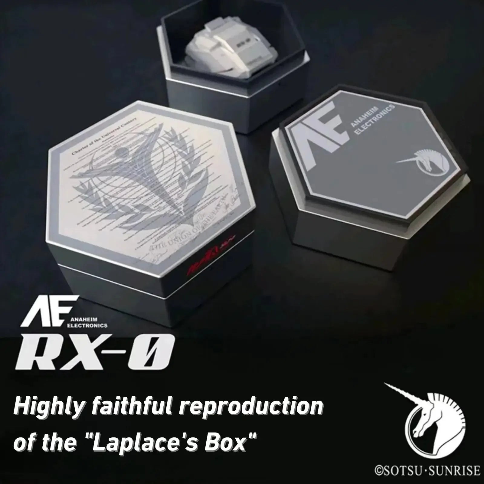 RX-0 wireless earbuds with collectible Laplace's Box packaging