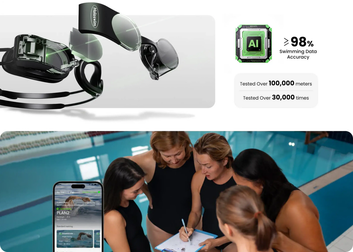Holoswim 2 Pro personalized training plans and performance analysis in the mobile app