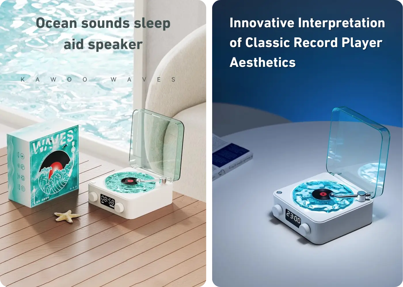 KAWOO WAVES KW03 Sleep Aid Speaker - Immersive Ocean Experience