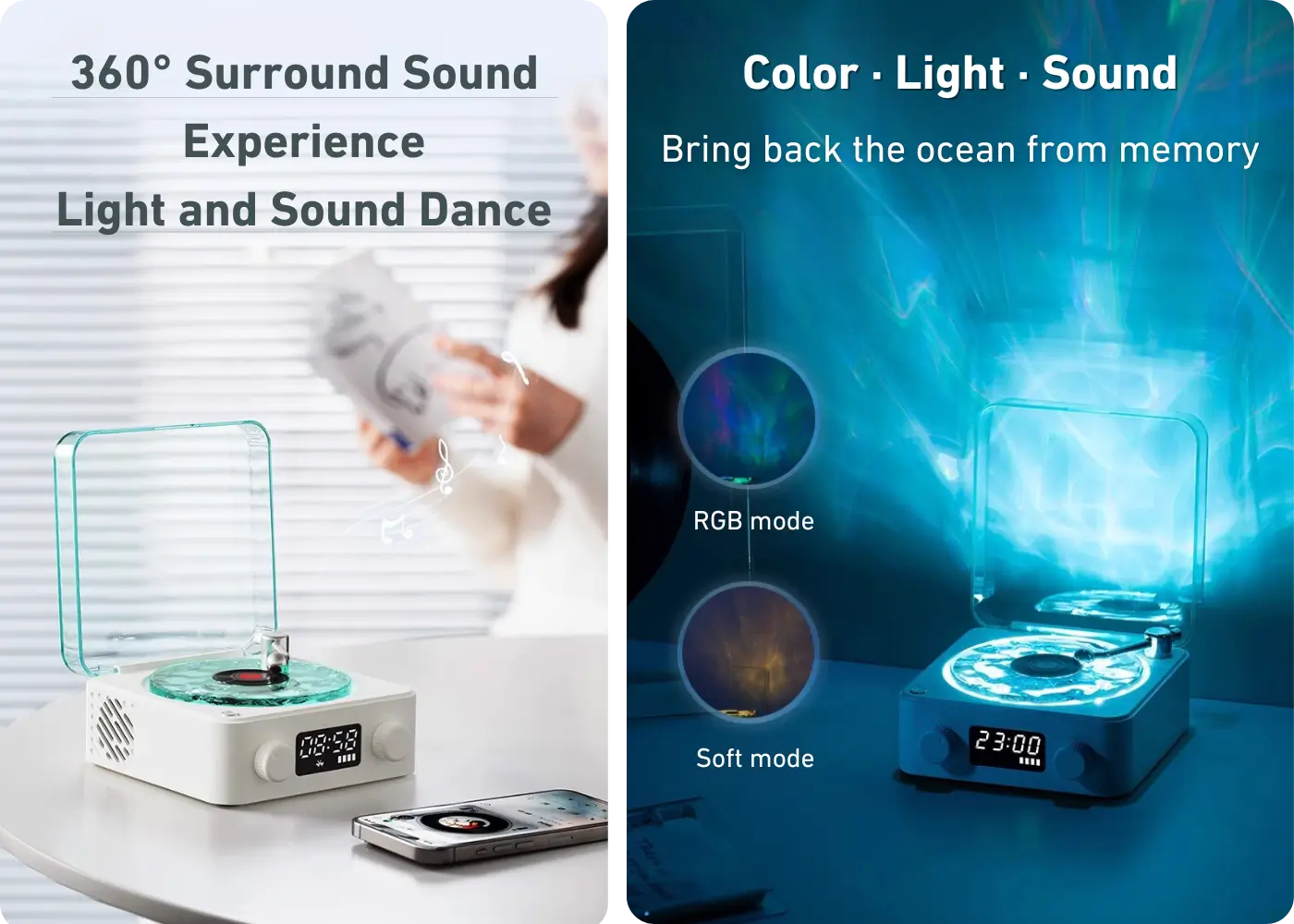 KAWOO WAVES KW03 Sleep Aid Speaker - Immersive Surround Sound Experience