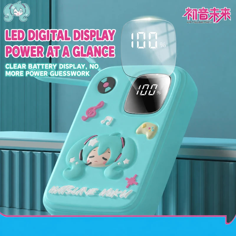 Hatsune Miku TP03 power bank with LED battery percentage display