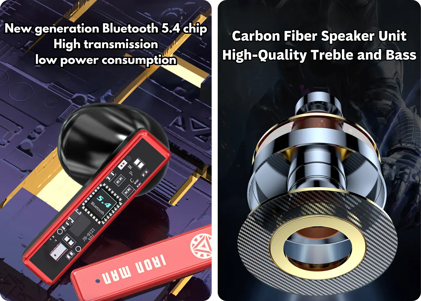 Marvel BF10 Pocket Watch-Inspired Trendy Earbuds - Lossless Audio Quality and Smart Noise Cancellation