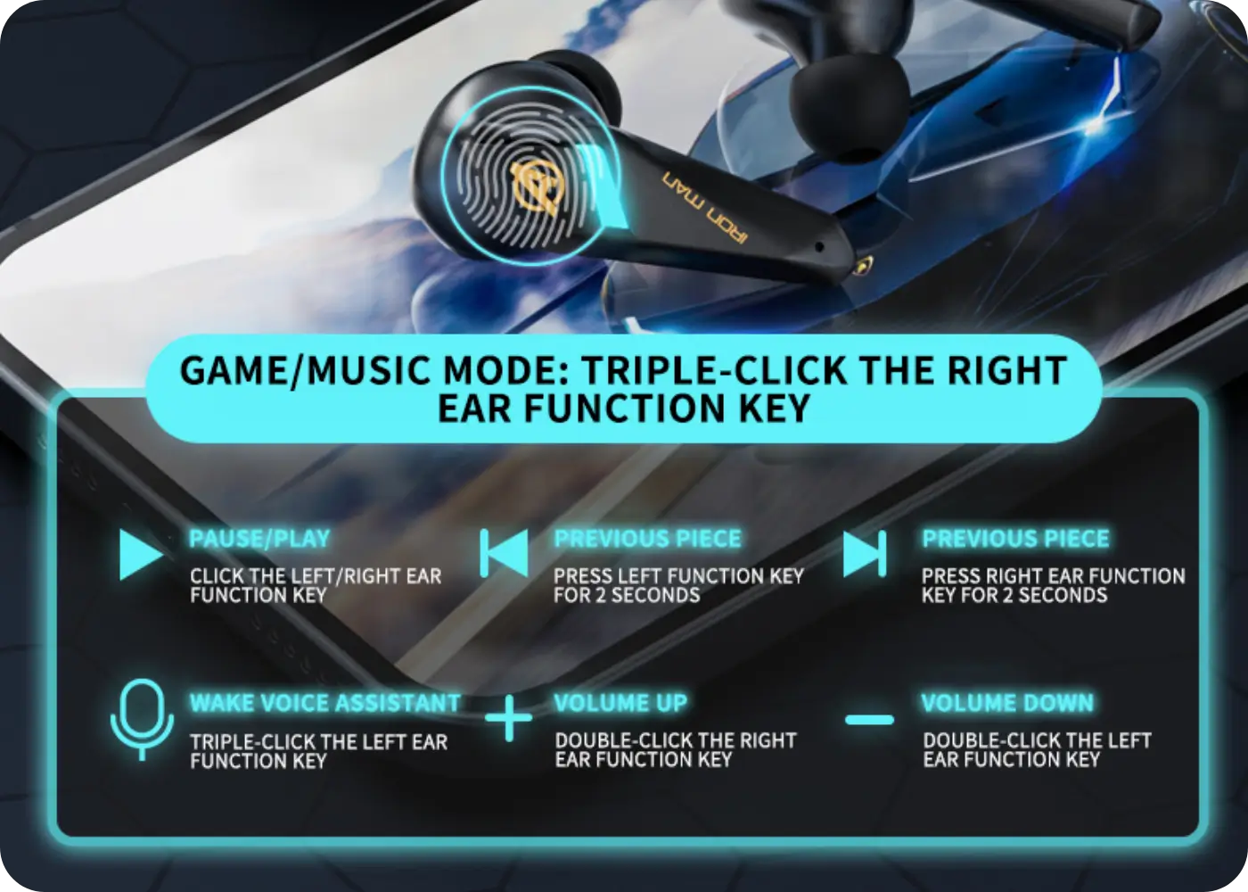 Marvel BTMV15 Gaming Earbuds - Seamless Connectivity and Smart Controls