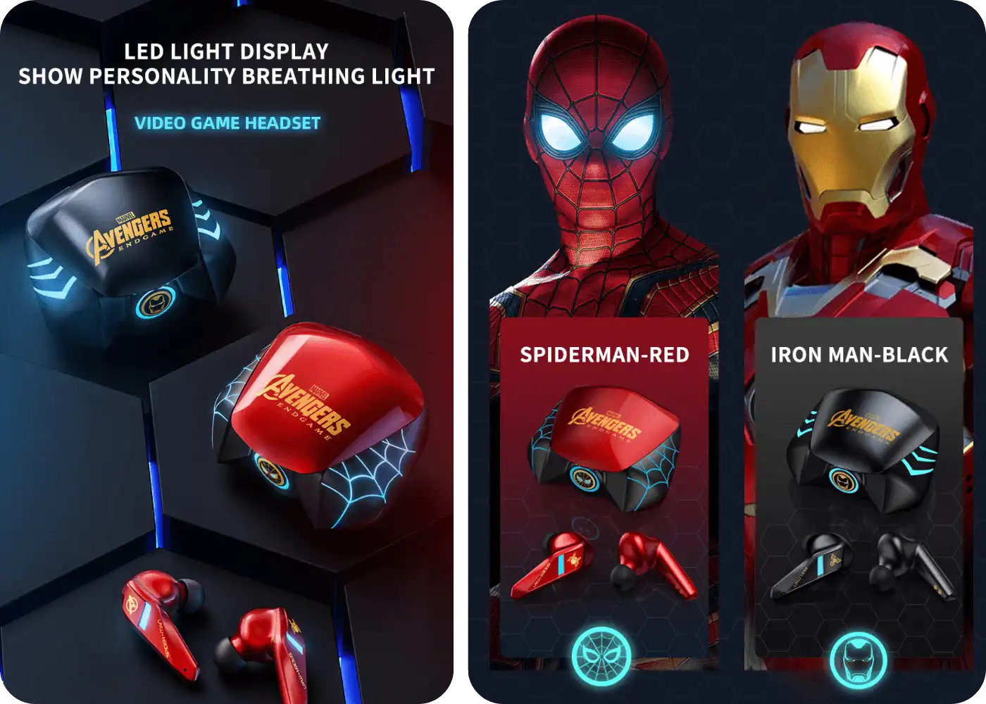 Marvel BTMV15 Gaming Earbuds - Express Your Style with Marvel Heroes