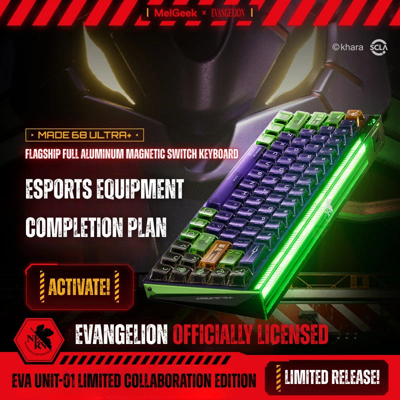 Officially licensed Evangelion EVA-01 MADE68 Ultra+ gaming keyboard