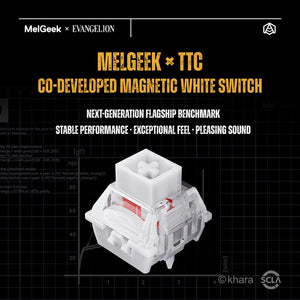 MelGeek TTC magnetic white switch used in the Asuka CENTAURI60 keyboard