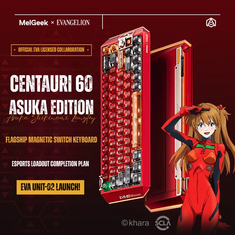 MelGeek Evangelion Asuka CENTAURI60 magnetic gaming keyboard official edition