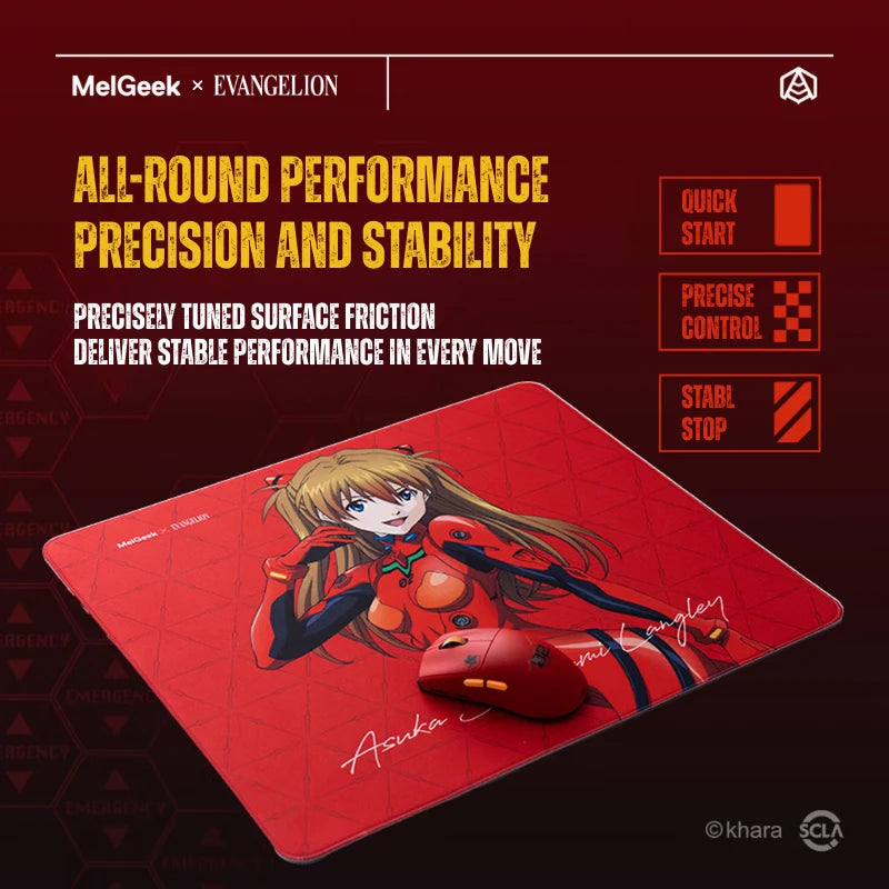 Asuka Evangelion mouse pad with balanced control surface for gaming