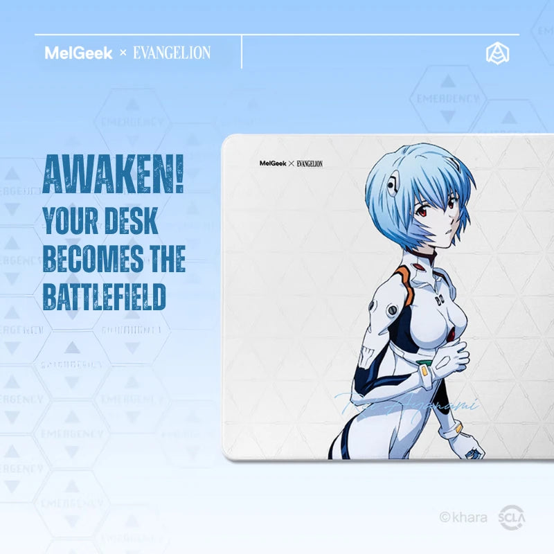 Rei Ayanami Evangelion mouse pad completing an anime gaming desk setup