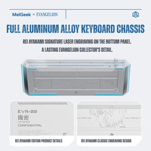 Full aluminum chassis of the Rei Ayanami CENTAURI80 gaming keyboard