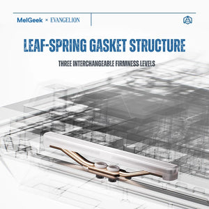 Leaf-spring gasket structure inside the Rei Ayanami CENTAURI80 keyboard