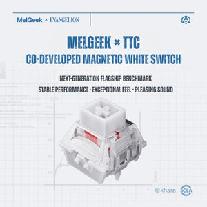 MelGeek TTC magnetic white switch used in the Rei CENTAURI80 keyboard