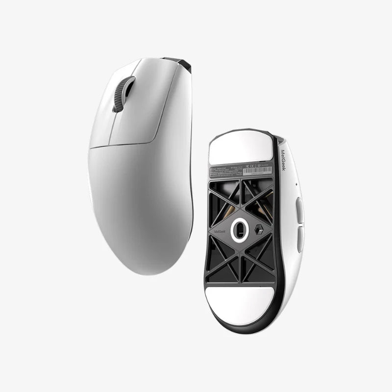 White MelGeek HORUS lightweight wireless gaming mouse