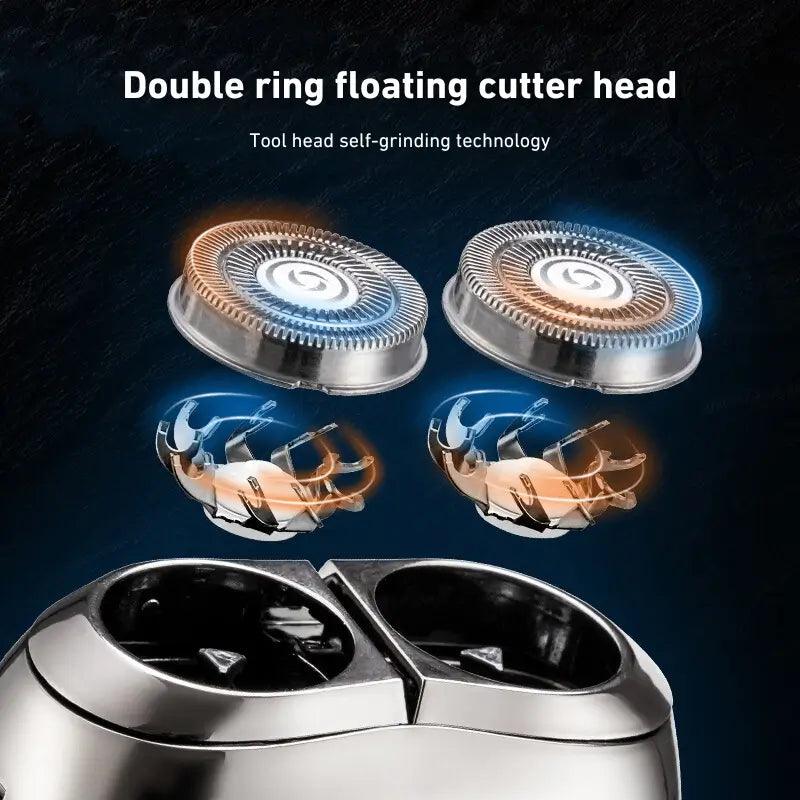 Men's Dual Floating Head Digital Display Electric Shaver - Risenty Store