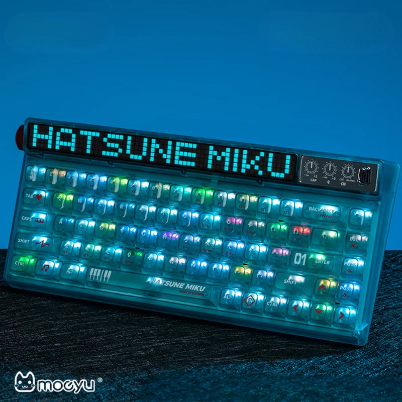 RGB lighting effects on the MOEYU Machenike Hatsune Miku keyboard