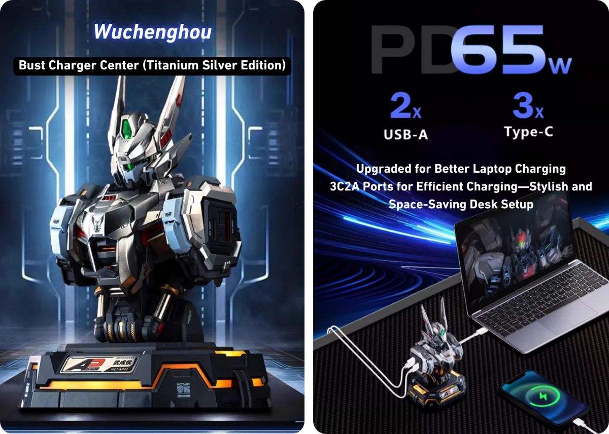 MOSHOWTOYS MCT-AP02 Marquis WuChenghou Mecha Estação de Carregamento 65W – imagem de recursos do produto