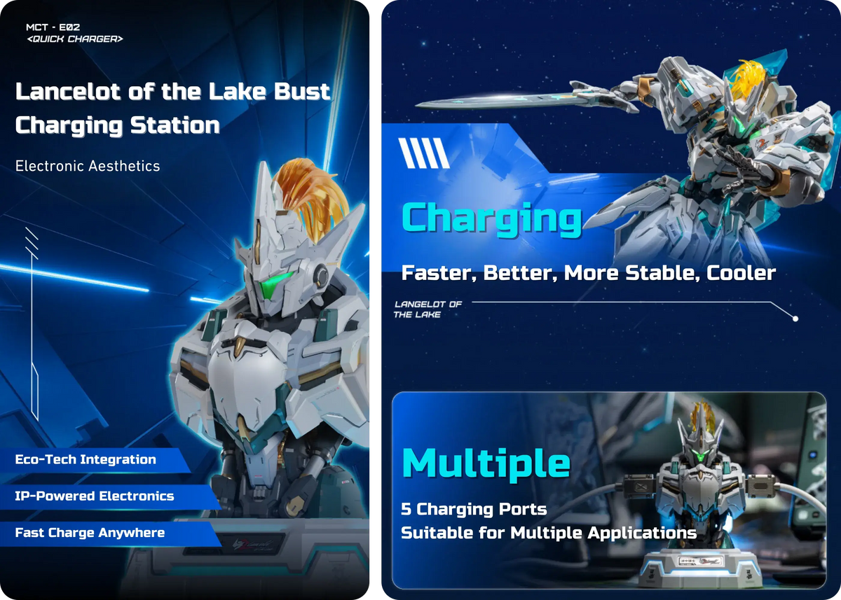 MOSHOWTOYS MCT-E02 Lancelot of the Lake Mecha Estação de Carregamento 32W – imagem de recursos do produto