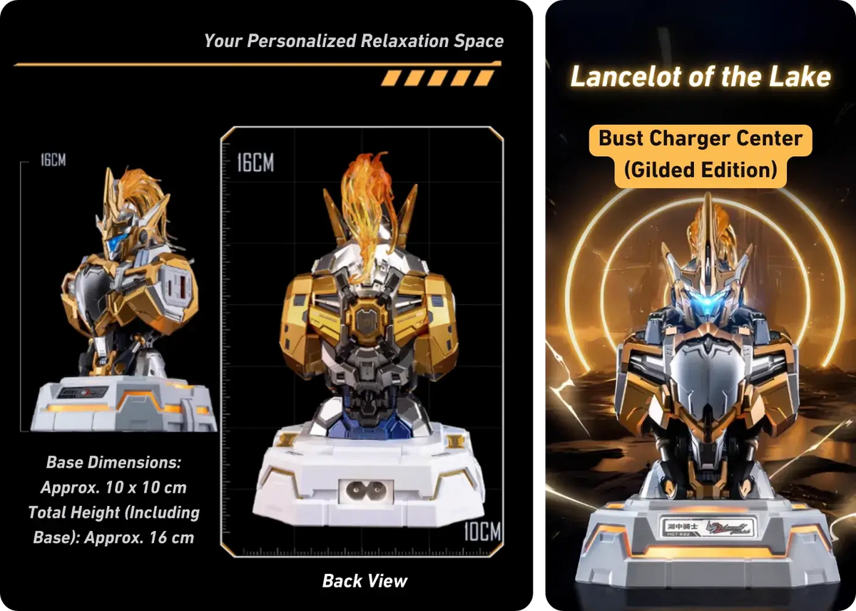 MOSHOWTOYS MCT-E02 Lancelot of the Lake Mecha Estação de Carregamento 65W – imagem de recursos do produto