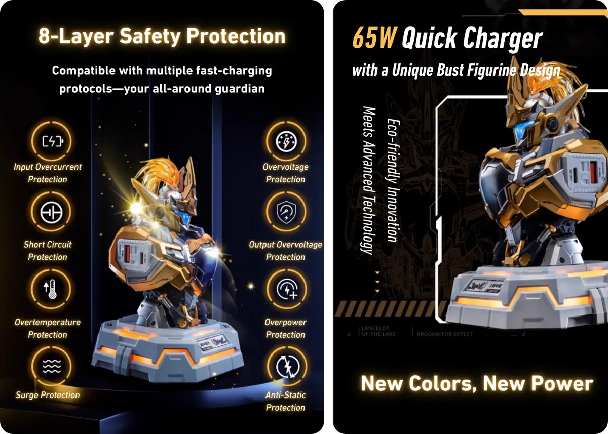 MOSHOWTOYS MCT-E02 Lancelot of the Lake Mecha Estação de Carregamento 65W – imagem de recursos do produto