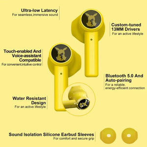 Pikachu earbuds with ultra-low latency, Bluetooth 5.0 and water resistance