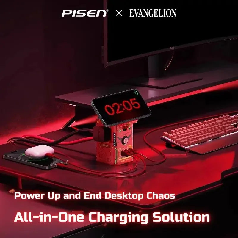 Red Asuka PISEN Evangelion desktop charging station