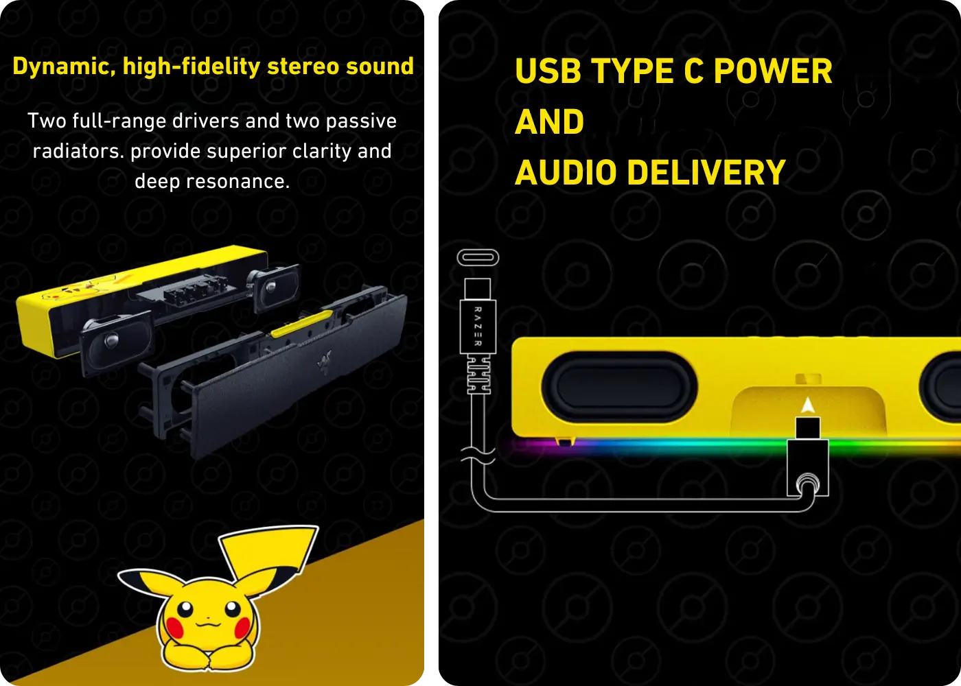 Razer x Pokémon Pikachu Leviathan V2 X-gamingsoundbar – productdetailafbeelding
