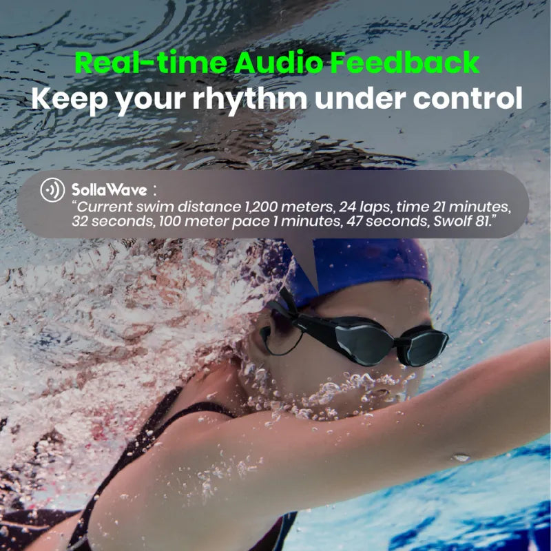 Real-time swimming audio coaching with Solla Wave smart goggles