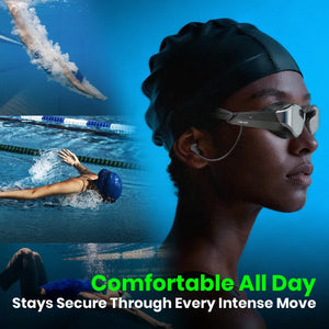 Comfortable secure fit of the Solla Wave smart swim goggles