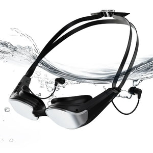 Black Solla Wave AI music smart swim goggles